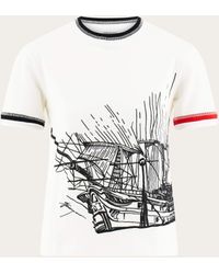 Ferragamo - Damen T-Shirt Mit Stickerei Weiß - Lyst