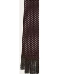 Ferragamo - Micro Gancini Print Silk Scarf - Lyst