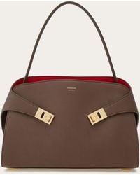 Ferragamo - Hug Soft Bicolor Shoulder Bag (M) - Lyst
