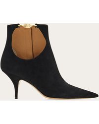 Ferragamo - Mujer Botines Con Cut-Out Negro Talla .5 - Lyst