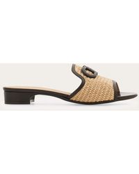 Ferragamo - Gancini Ornament Low-Heel Slide .5 - Lyst