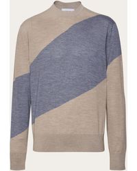 Ferragamo - Crew Neck Dual Tone Sweater - Lyst