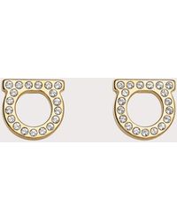 Ferragamo - Stud Strass Earrings - Lyst