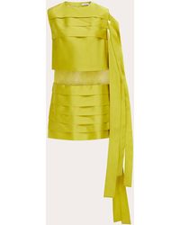 Ferragamo - Mini Dress With Lace Detail - Lyst
