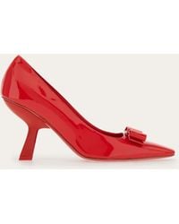 Ferragamo - Mujer Zapatos De Salón Lazo Vara Rojo Talla - Lyst