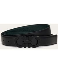 Ferragamo - Reversible And Adjustable Knurled Gancini Belt - Lyst