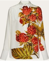Ferragamo - Damen Bluse mit Botanik-Print - Lyst