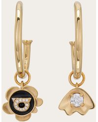 Ferragamo - Charm Gancini Hoop Earrings - Lyst