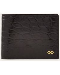 Ferragamo - Gancini Alligator Wallet - Lyst