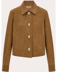 Ferragamo - Boxy Nubuck Jacket - Lyst