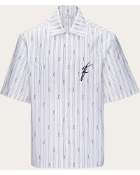 Ferragamo - Short Sleeved Shirt With Bowling Collar - Lyst