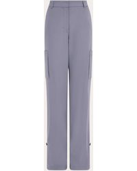 Ferragamo - Femmes Pantalon Cargo En Mélange De Soie Gris - Lyst