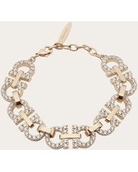 Ferragamo - Crystal Embellished Gancini Bracelet - Lyst