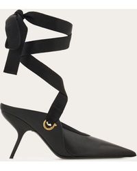 Ferragamo - Pointed Mule With Ankle Ribbon - Lyst