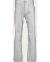 Ferragamo - Metallic 5 pocket trousers - Lyst