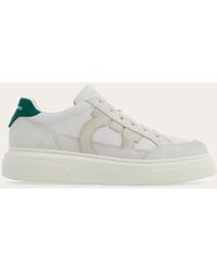 Ferragamo - Sneakers in pelle scamosciata bianca ss24 - Lyst