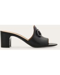 Ferragamo - Mid Heel Slide With Gancini Buckle - Lyst