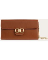 Ferragamo - Gancini Wallet With Shoulder Strap - Lyst