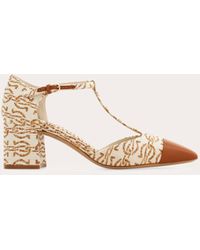 Ferragamo - Chunky Heel T-Strap Pump - Lyst