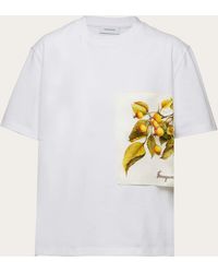 Ferragamo - Short Sleeved T-shirt With Botanical Print - Lyst