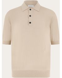 Ferragamo - Short Sleeved Silk Blend Polo Shirt - Lyst