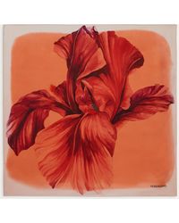 Ferragamo - Iris print silk foulard - Lyst