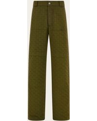 Ferragamo - Hommes Pantalon En Tissu Monogram Vert - Lyst