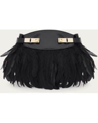 Ferragamo - Hug Soft Crossbody Bag With Feathers (Xs) - Lyst