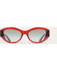Ferragamo - Oval Frame Sunglasses - Lyst