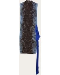Ferragamo - Silk Dress With Flower Detail - Lyst