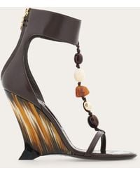 Ferragamo - Damen Schmuck-Sandale mit Keilabsatz - Lyst