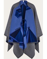Ferragamo - Geometrical Renaissance Print Reversible Cape - Lyst