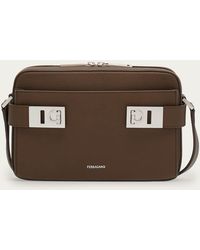 Ferragamo - East-West Crossbody Bag With Hug Buckle - Lyst