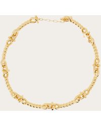 Ferragamo - Twisted Chain Gancini Necklace - Lyst