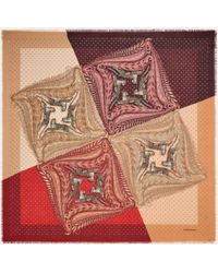 Ferragamo - Madras Print Cashmere Stole - Lyst
