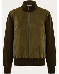 Ferragamo - Knitted-Panel Bomber Jacket - Lyst