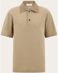 Ferragamo - Polo Shirt With Knitted Collar - Lyst