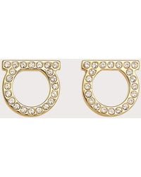 Ferragamo - Gancini Crystals Earrings (L) - Lyst