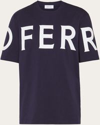 Ferragamo - Hommes T-Shirt Manche Courte Avec Logo Graphique Bleu - Lyst