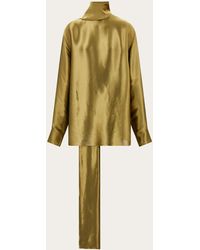 Ferragamo - Liquid Lamé Blouse - Lyst