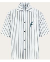 Ferragamo - Herren Bowling-Hemd Mit Stickerei Weiß - Lyst