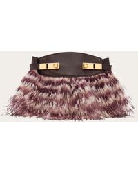 Ferragamo - Hug Soft Crossbody Bag With Feathers (Xs) - Lyst