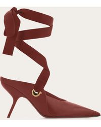 Ferragamo - Pointed Mule With Ankle Ribbon - Lyst