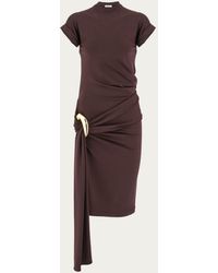 Ferragamo - Damen Kleid mit Schmuckdetail aus Metall - Lyst