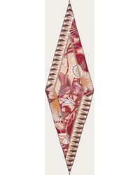 Ferragamo - Flowers And Butterflies Wool Diamond Scarf - Lyst