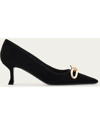 Ferragamo - Mujer Zapatos De Salón Con Lazo Asimétrico Negro Talla .5 - Lyst