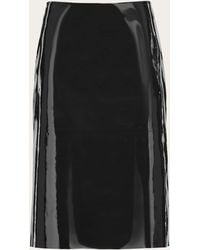 Ferragamo - Patent Leather Pencil Skirt - Lyst