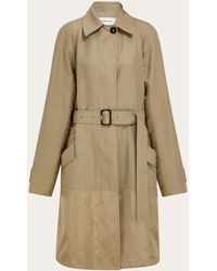 Ferragamo - Duster Coat With Satin Inserts - Lyst