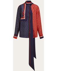 Ferragamo - Silk Shirt With Bib Detail - Lyst
