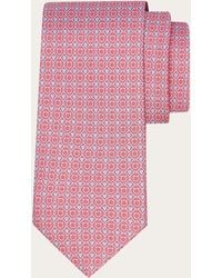 Ferragamo - Gancini And Hearts Print Silk Tie - Lyst